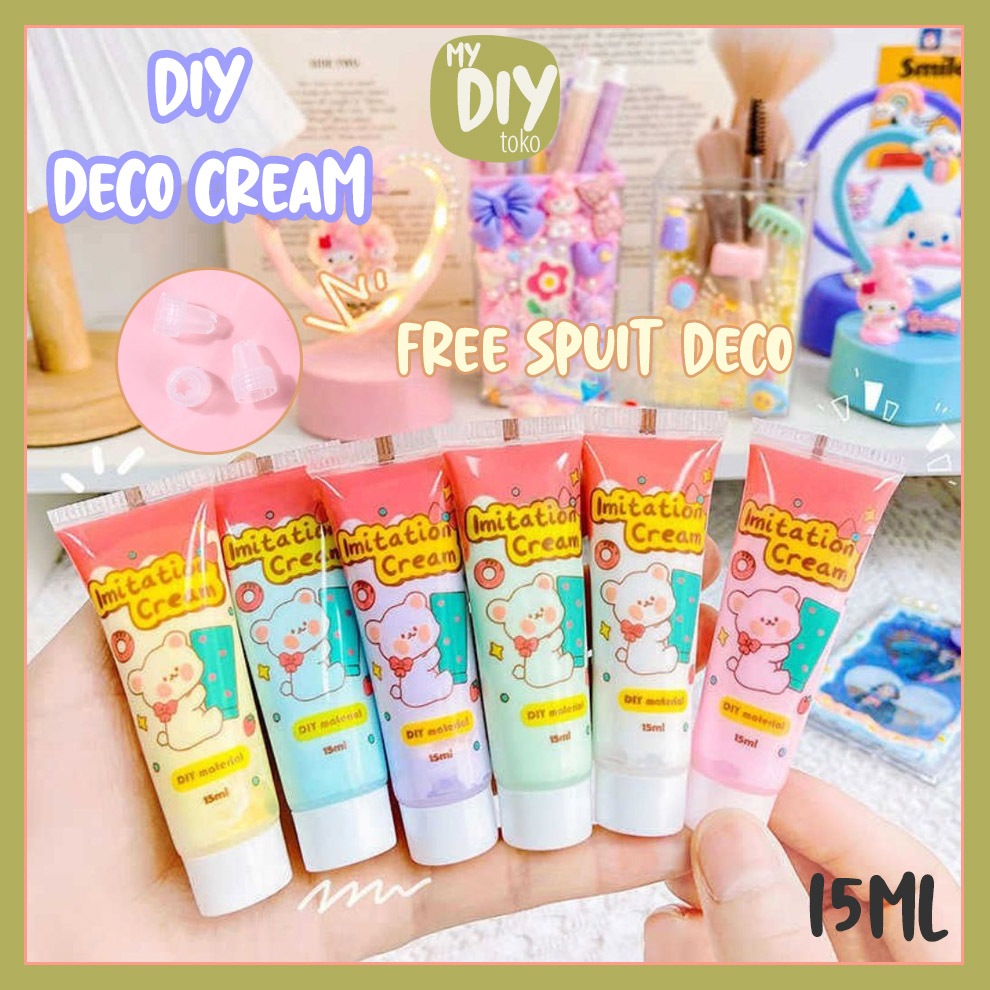 

DIY Simulation Imitation Deco Cream 15 ml Lem Cream Liquid Clay Fake Whip Cream Warna Lem Warna Warni