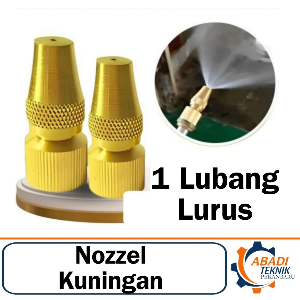 Nozzle Kuningan Brass 1 Lubang Lurus Sprayer Cuci AC Motor Nozel