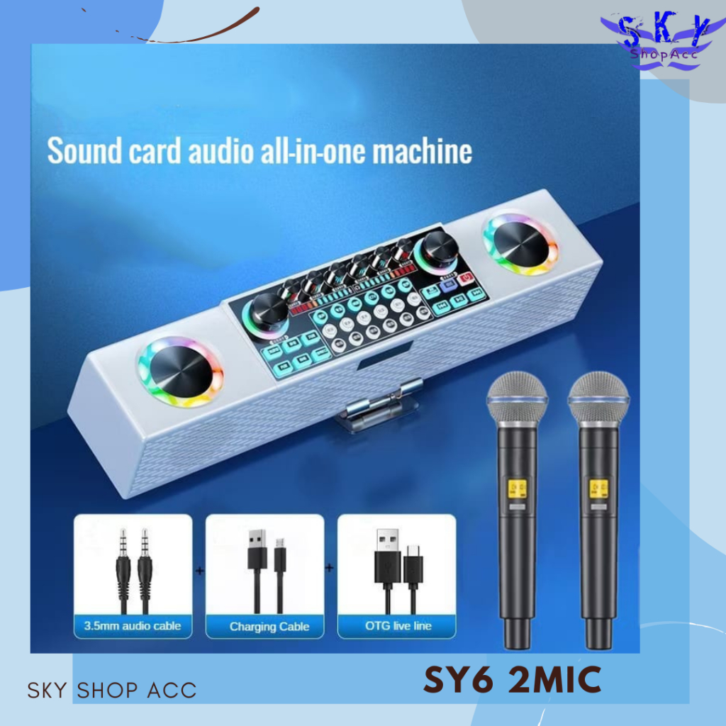 Soundcard 2 Mic SY6 Speaker Bluetooth Audio Beoadcast Recording