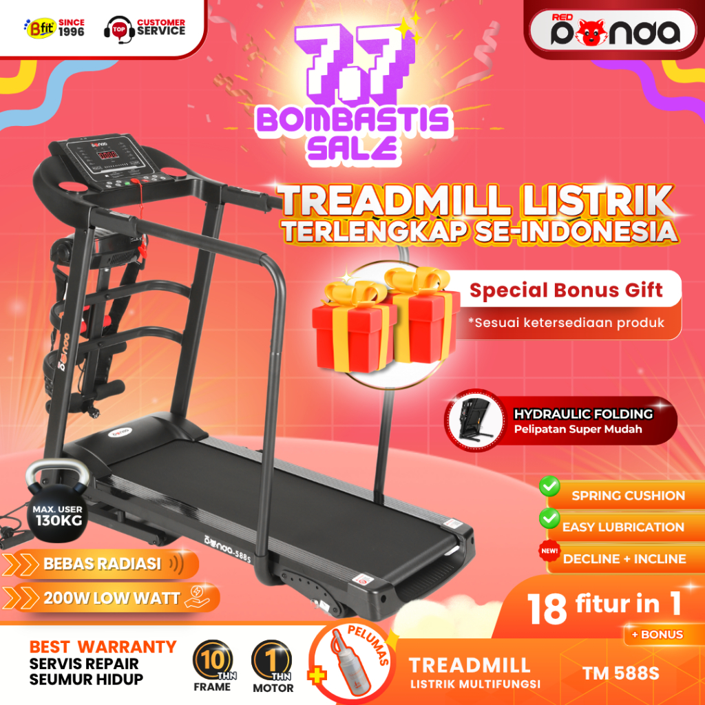 TUNG2_ Motorized Treadmill Listrik Redpanda 588S Multifunction Treadmill - Treadmill Lansia -