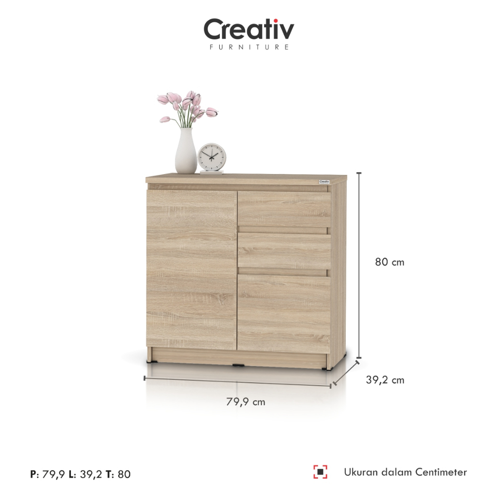 Lemari Rak Bufet Minimalis Sideboard ACURA SB 80 Creativ