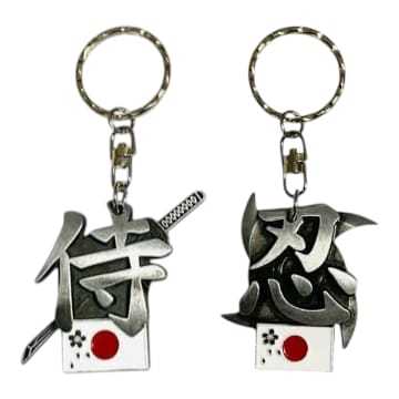 Gantungan Kunci Oleh oleh Asli Jepang Samurai Ninja Kanji