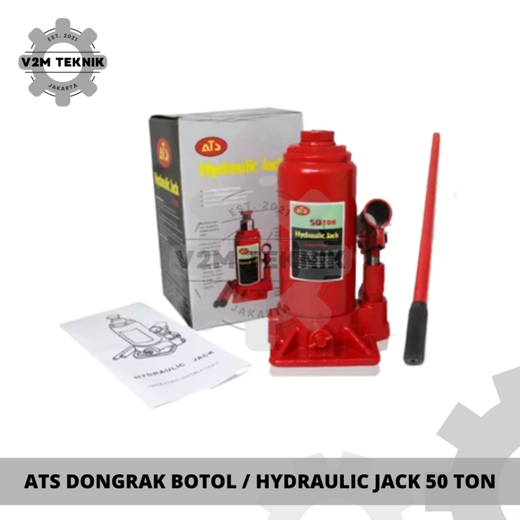 ATS Dongkrak Botol 50 TON / Hydraulic Jack 50 Ton / Dongkrak Model Botol