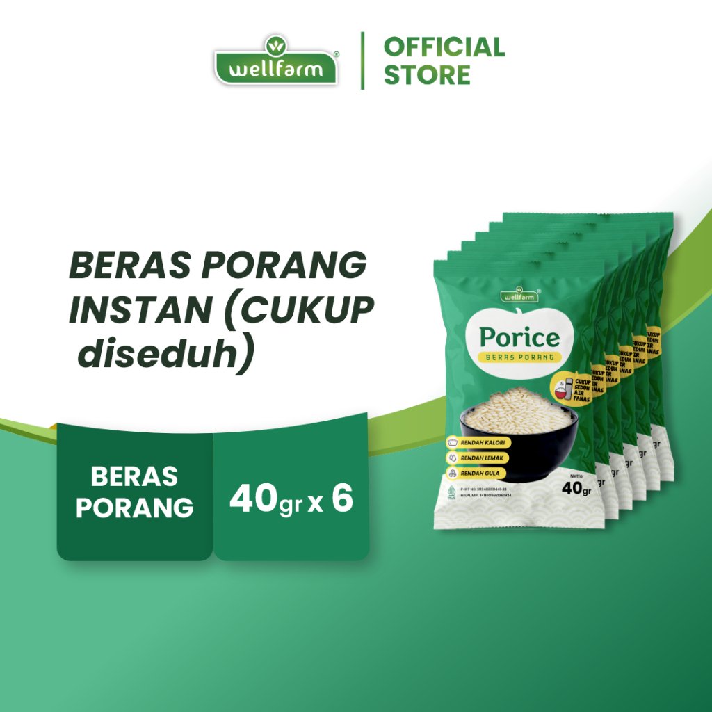 

Porice Beras Porang Sachet Instan, Baik Untuk Diabetes dan Diet | Spesial Bundle 6 Pcs