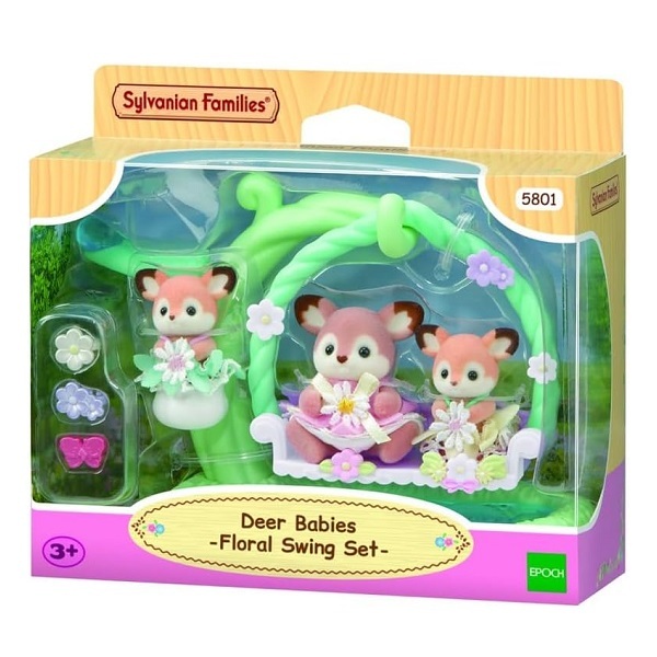 Mainan Koleksi Sylvanian Families Deer Babies -Floral Swing Set-