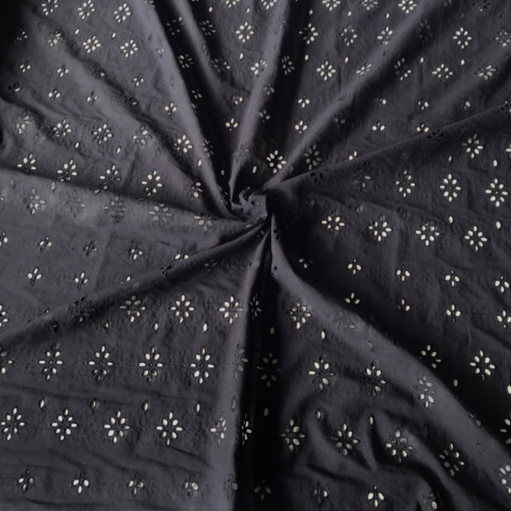 (COD) kain katun bordir bolong | bahan katun bordir bolong | kain meteran katun bordir import | baha