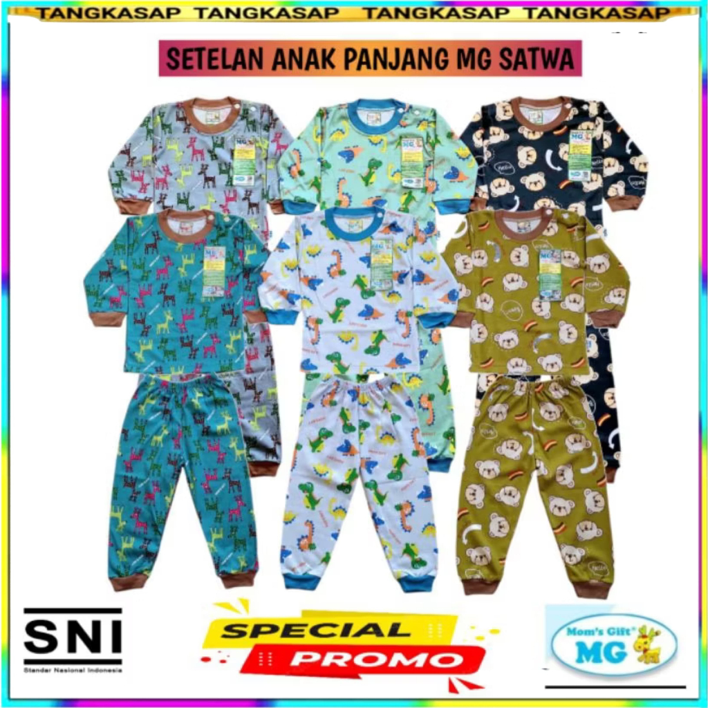 Setelan Anak Moms Gift Panjang Baju Tidur Piyama Unisek Tangkasap