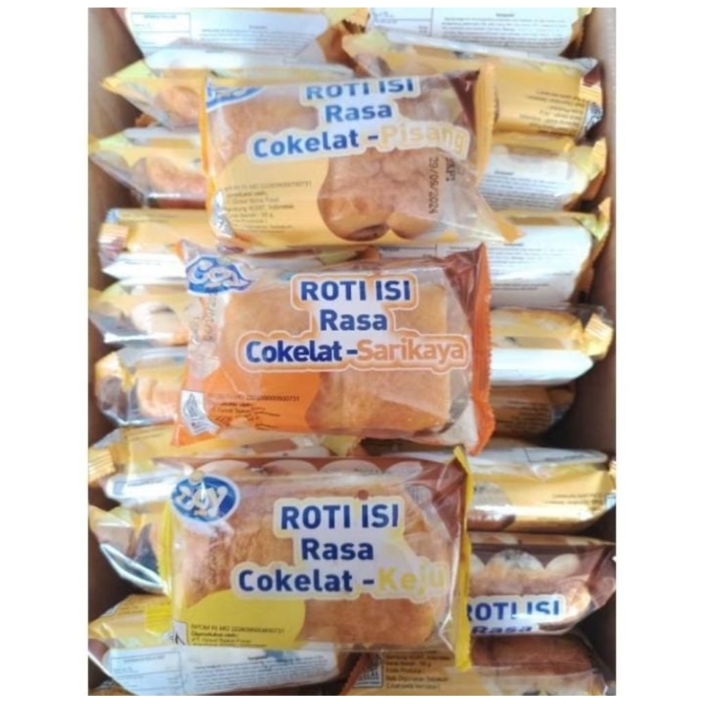 COY Roti isi Coklat-Pisang/Srikaya/Keju (1 DUS ISI 60 PCS) 2 RASA