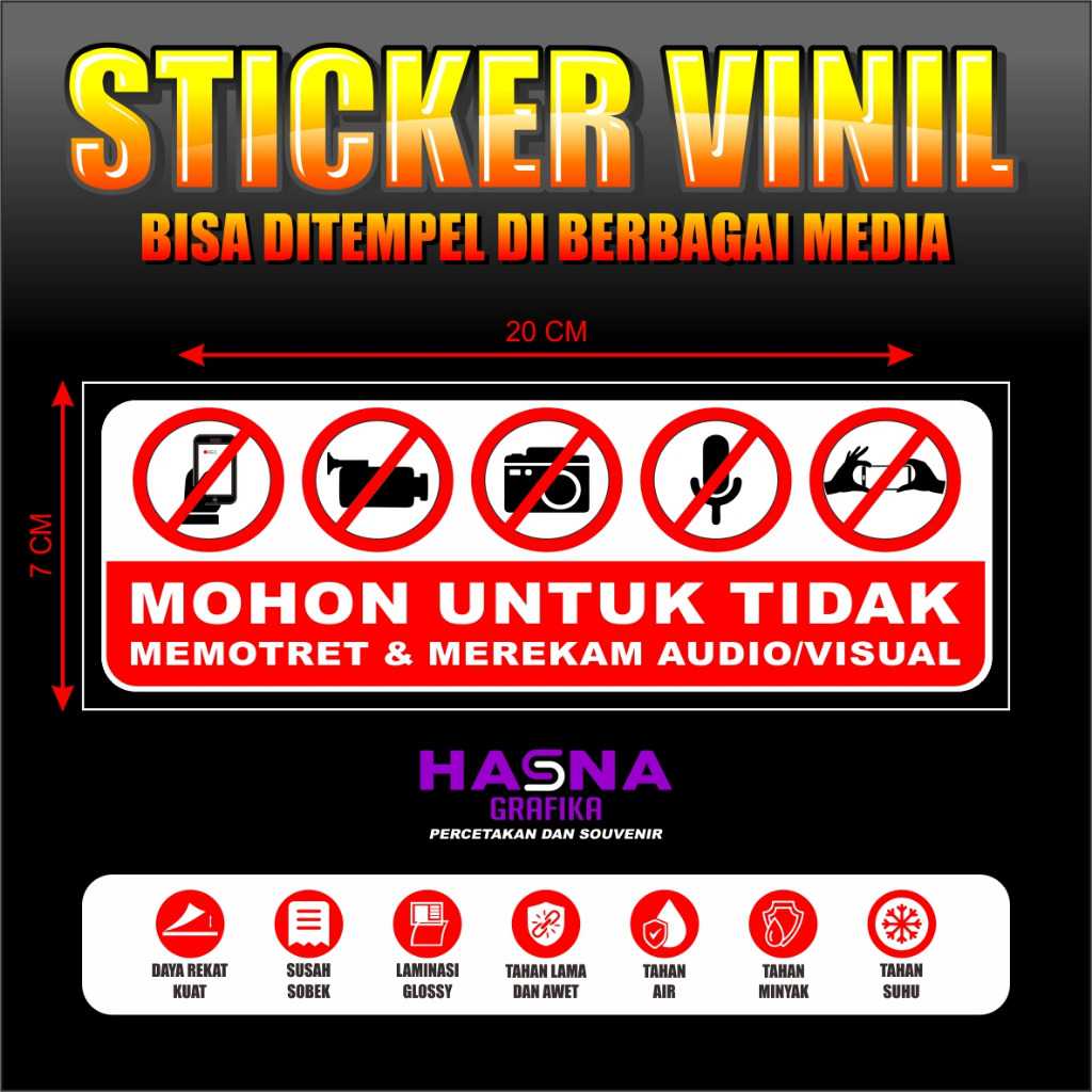 

Stiker / Sticker Dilarang Memotret