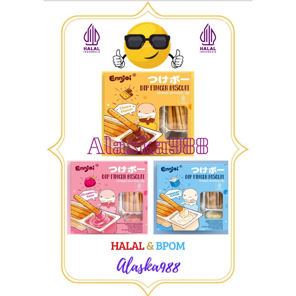 

Ennjoi Dip Finger Stik Biscuit Strawberry Flavor/ Stik Cream Coklat / Stik Cream Yogurt