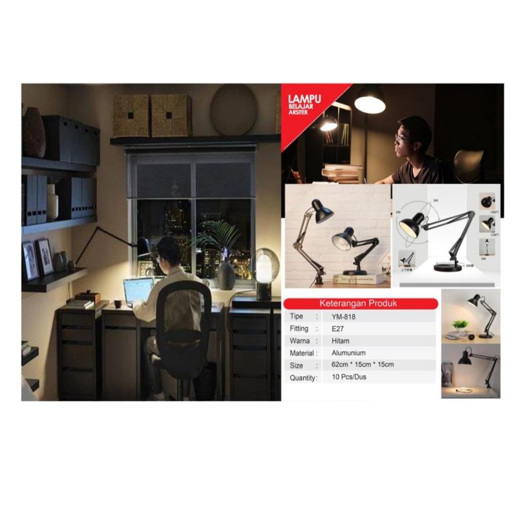LAMPU MEJA YM818 E27 HITAM YOMIKO
