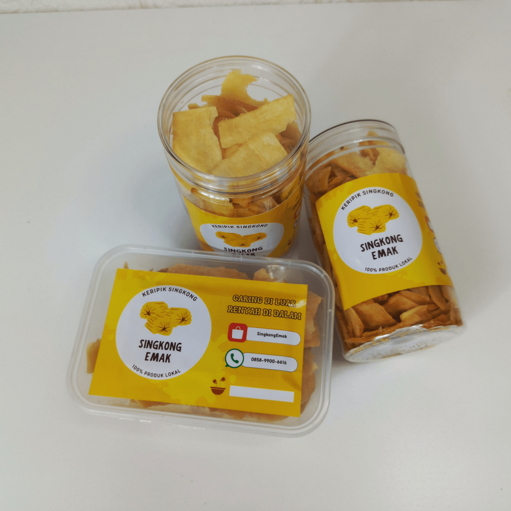 

Keripik Singkong Gurih Renyah Asin Toples 200gr - Snack Kriuk Cemilan Singkong Emak