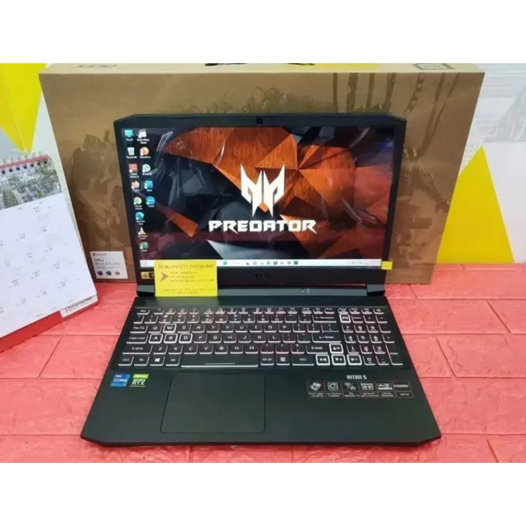 LAPTOP ACER NITRO PREDATOR AN515-57-71CV SECOND SEPERTI BARU FULSET SIAP PAKAI
