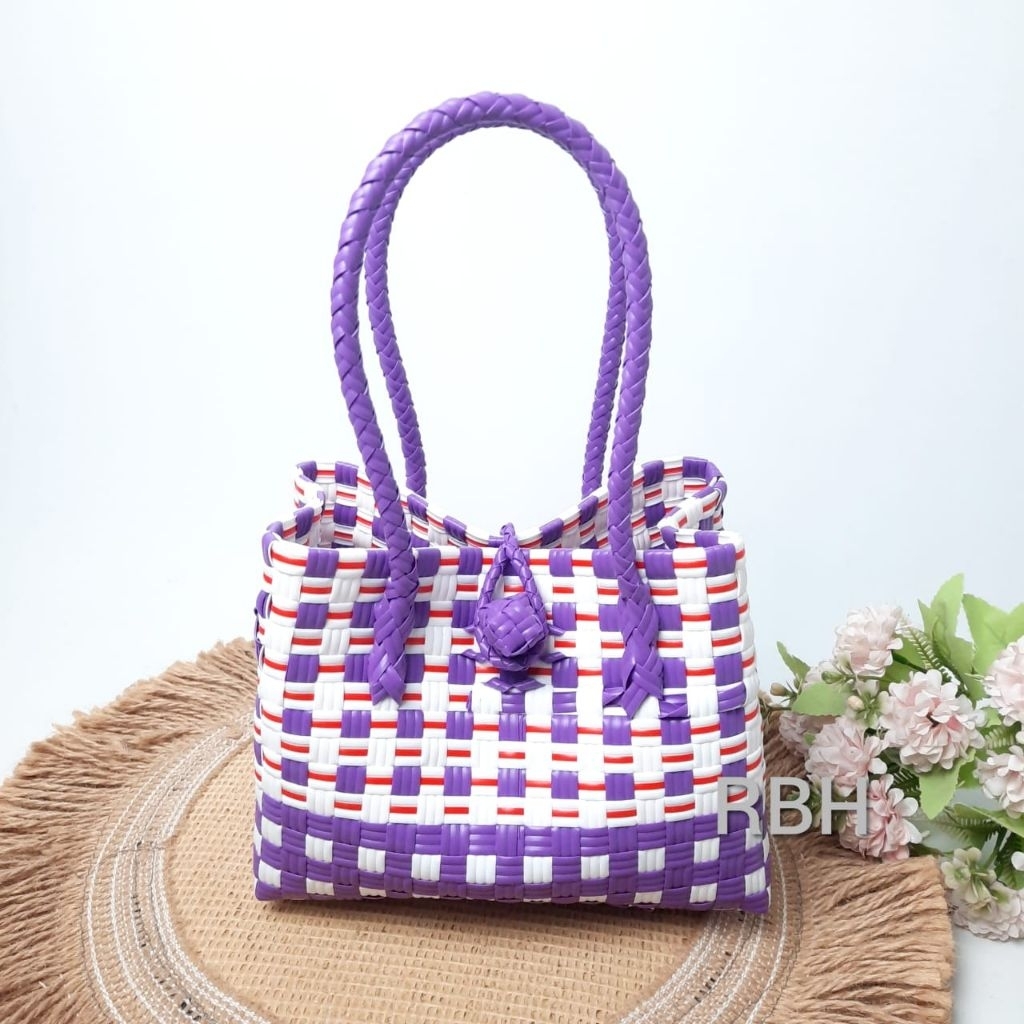 [COD] Tas Anyaman Plastik Premium Rotan Hampers Jali  Premium Mini