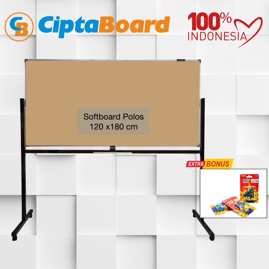 

Softboard / Cork Pin Board / Papan Mading Stand Cipta / Polos 120 x 180 cm