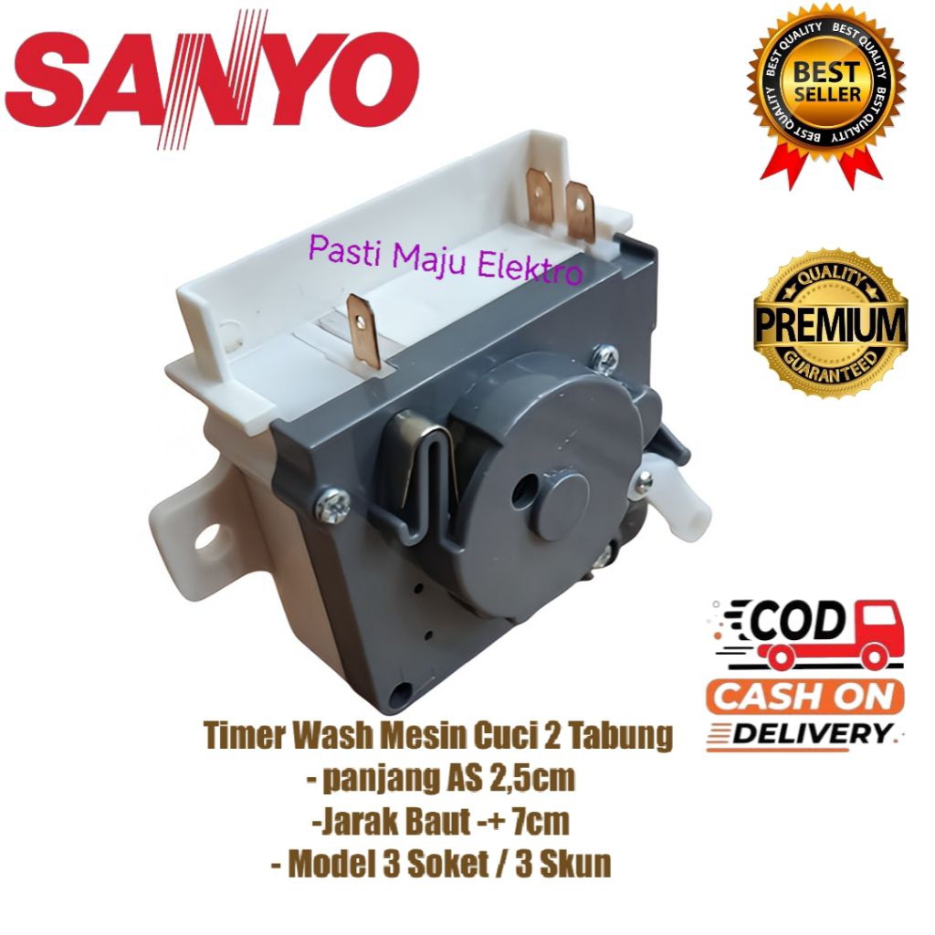 Timer Wash Mesin cuci SANYO 3 Soket Pin Timer Mesin Cuci SANYO 3 Skun