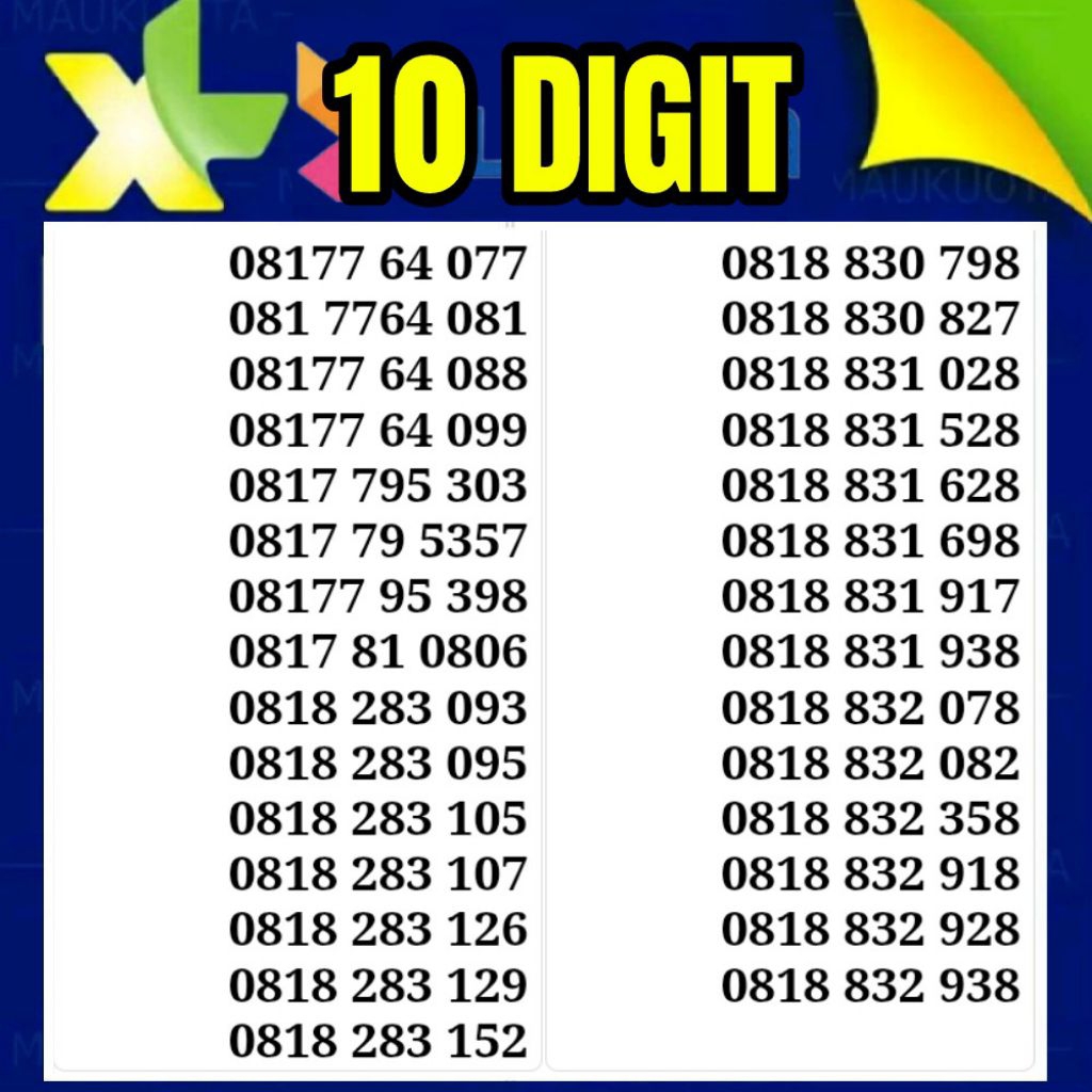 nomor cantik xl 10 digit 4G