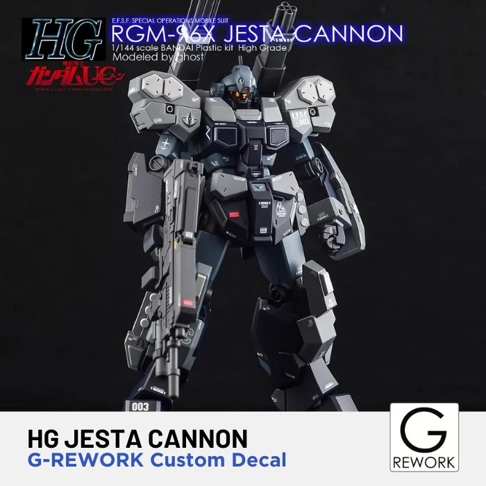 G REWORK HG RGM-96X Jesta Cannon Unicorn ver Custom Water Decal