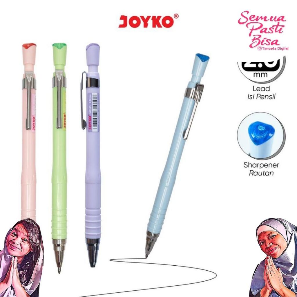 

Pensil Mekanik Joyko 2,0 mm MP-53 - Joyko Mechanical Pencil 2.0mm Warna Pastel