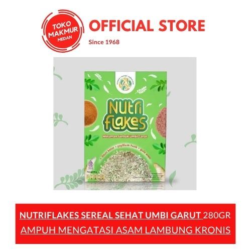 

NUTRIFLAKES SEREAL SEHAT UMBI GARUT 280 GR - AMPUH MENGATASI ASAM LAMBUNG KRONIS