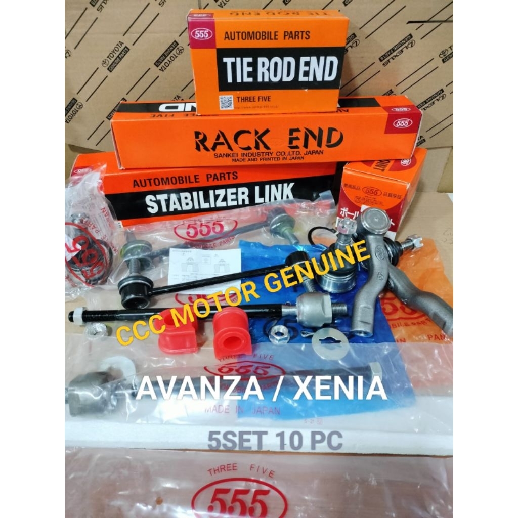 RACK END 2 PCS, TIE ROD END 1 SET BALL JOINT 2 PCS KARET STABIL SHAFT 2 PCS LINK STABIL 2 PCS TOYOTA