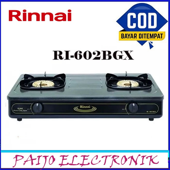 Kompor Gas Rinnai 2 Tungku RI-602 BGX Api Tornado
