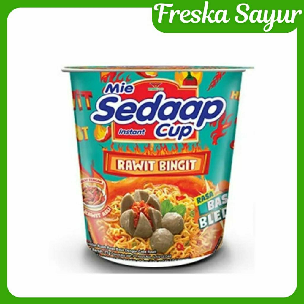 

Sedaap Cup Mi Instan Rawit Bingit Bakso Bleduk 77 gr