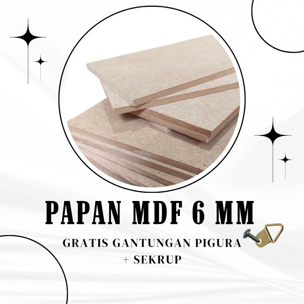 

Papan MDF 6mm Tebal – Bonus Gantungan & Sekrup