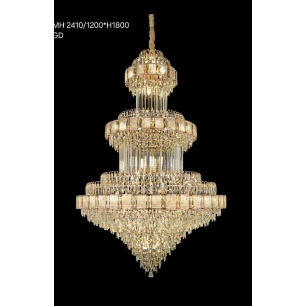 lampu hias gantung luxury pendant crystal void besar lamp Chandelier pendant vold crystal light mewa