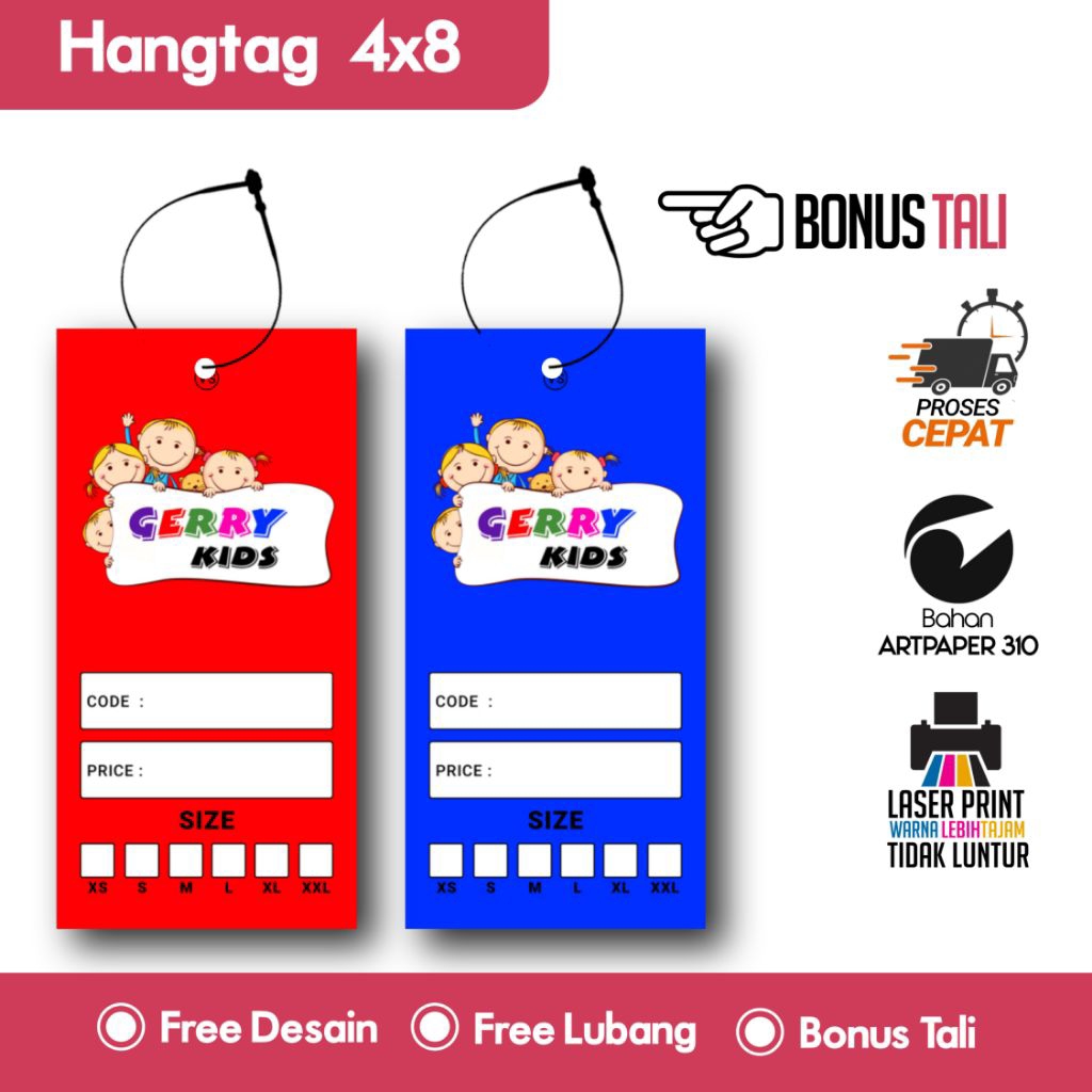 

Hang Tag Baju (FREE DESIGN) - Label Baju - Cetak Hangtag Baju - Label - Hangtag 4x8