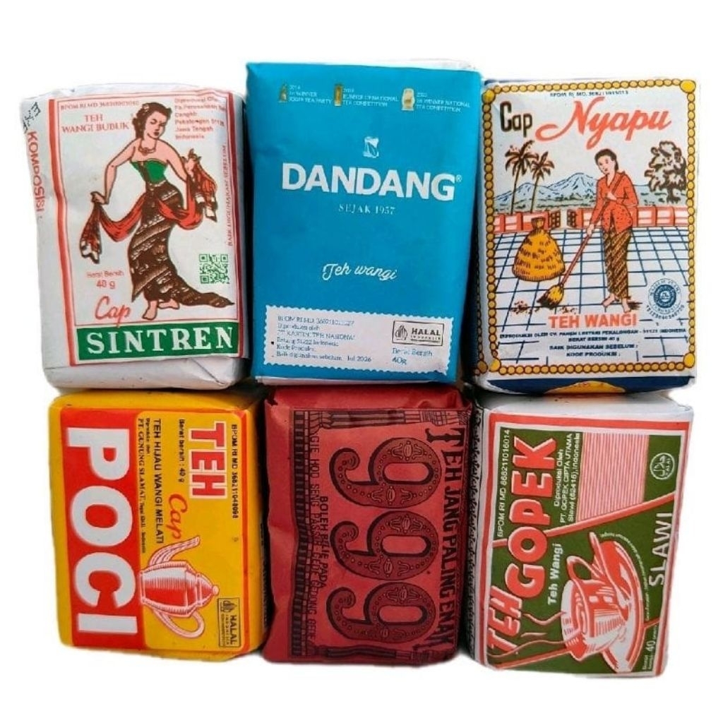 

6 Pcs Racikan Teh Khas Solo Nyapu.Gopek.Sintren.999.Poci.Dandang @40 Gr