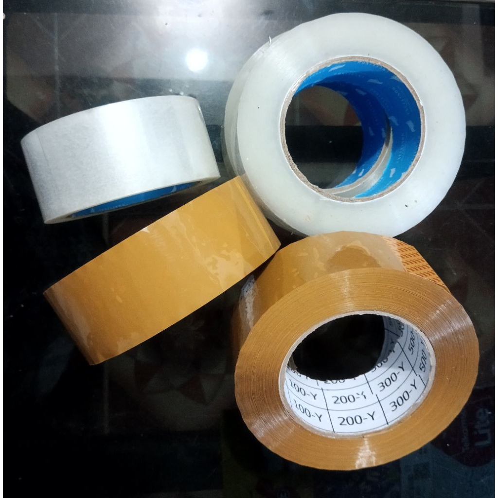 

Lakban Super Jumbo Ukuran 45x300 yard Warna Bening dan Coklat
