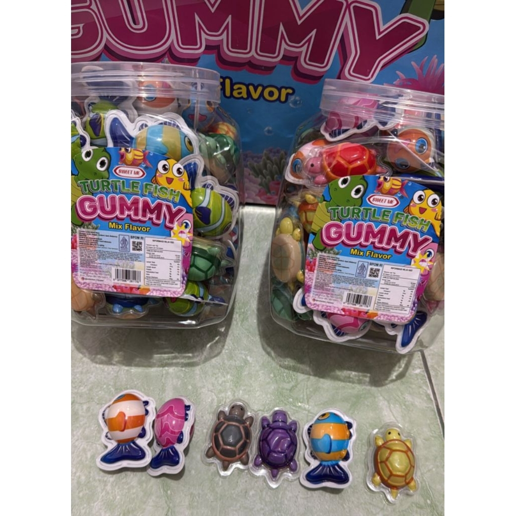 

Gummy turtle fish isi 50pcs ( permen lunak aneka rasa)
