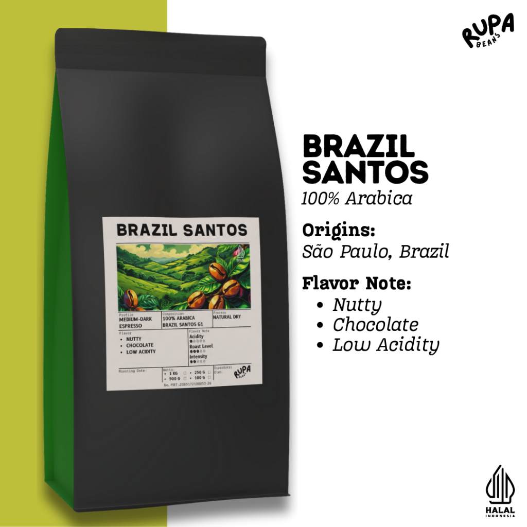 

Biji Kopi 100% Arabica Brazil Santos by RupaBeans BEST PRICE!