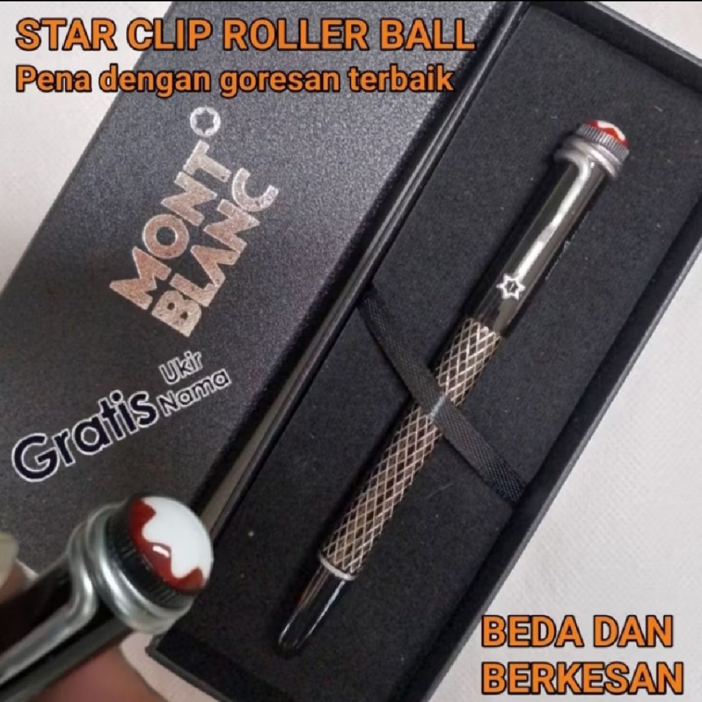 

Pulpen Mewah Roller Ball Brand Monbll@nc Star Clip Gratis Grafir Nama Dan Box Exlusive