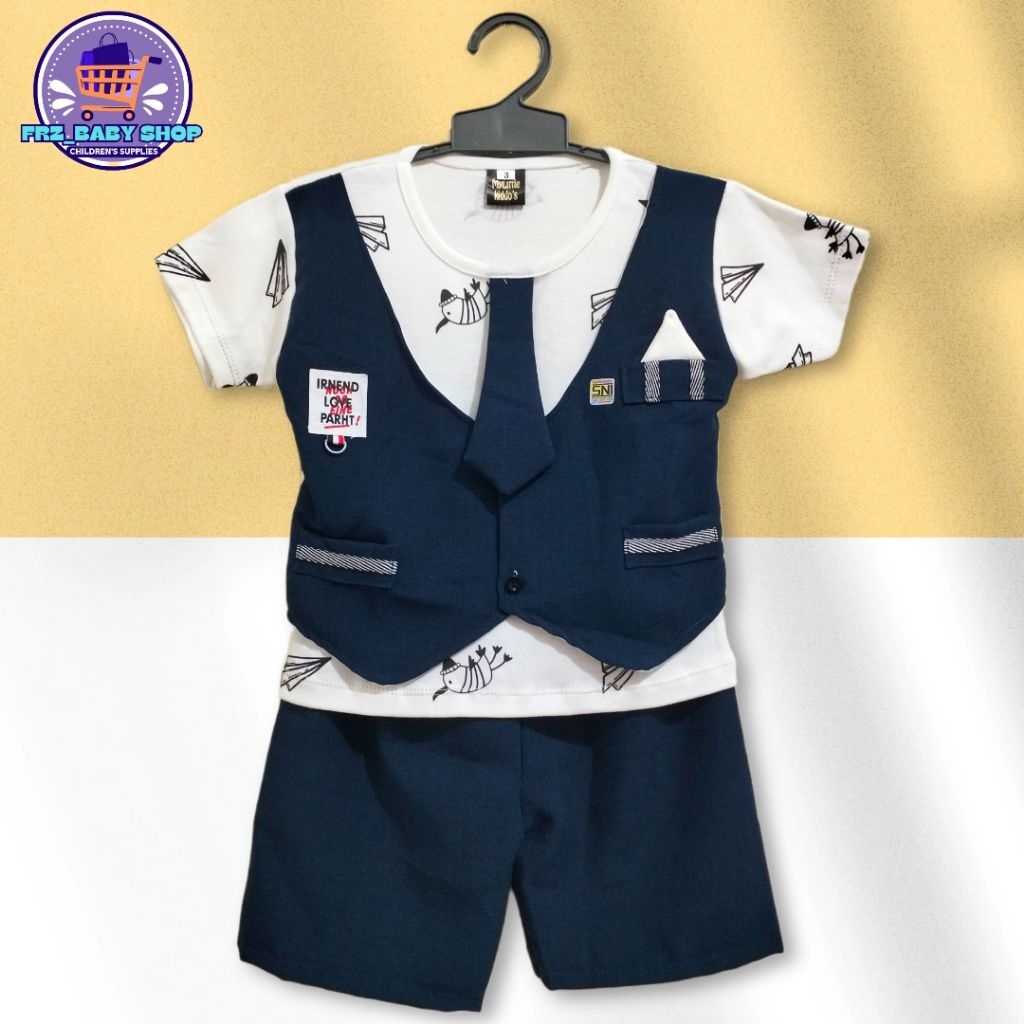 Setelan Jas Anak Laki-Laki Formal Keren – Baju Anak Cowok 3in1 Usia 6-8 bulan