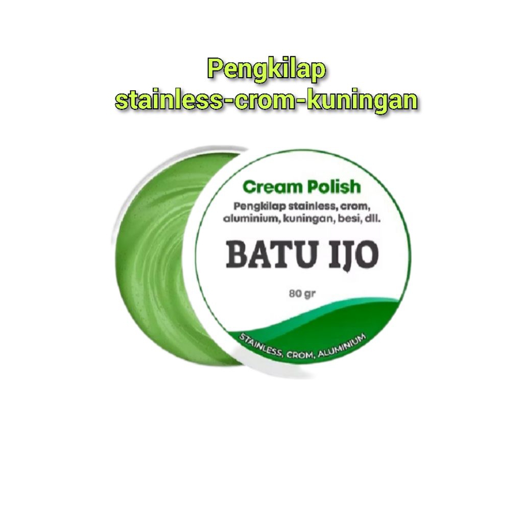 batu hijau cream Polish pengkilap stainless/crom/alumunium/Kuningan/besi/dll
