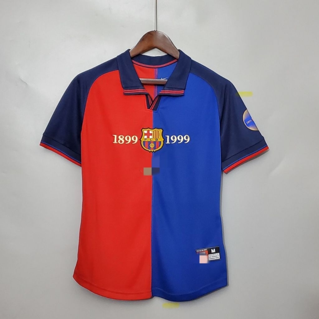 JERSEY BARCELONA HOME RETRO CENTENARY 1999 KLASIK GO GRADE ORI