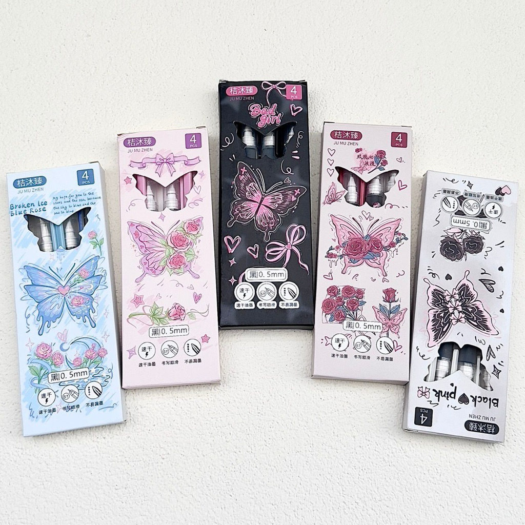 

Pulpen Pena Karakter Butterfly 0.5mm isi 4pcs