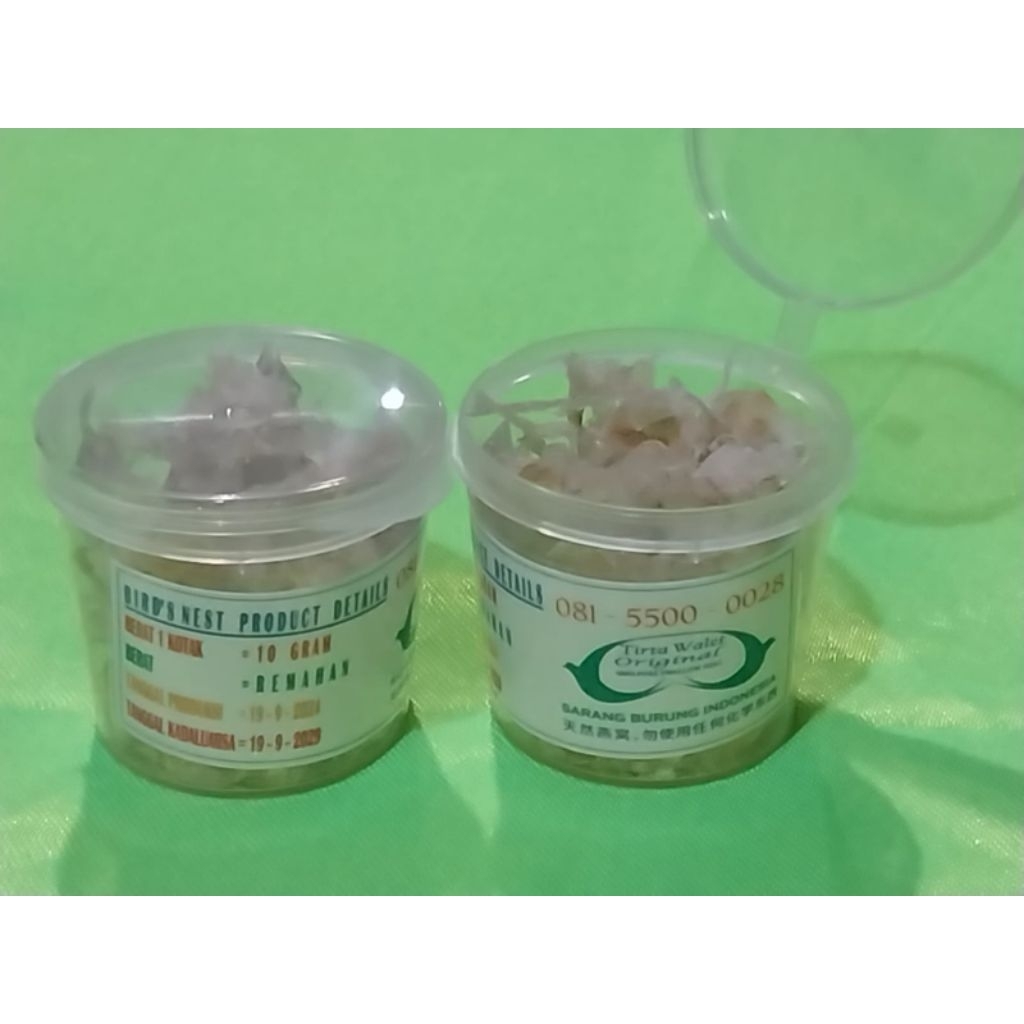 

SARANG BURUNG WALET REMAHAN BERSIH LUARPULAU berat 5 GRAM (1 TABUNG KECIL)