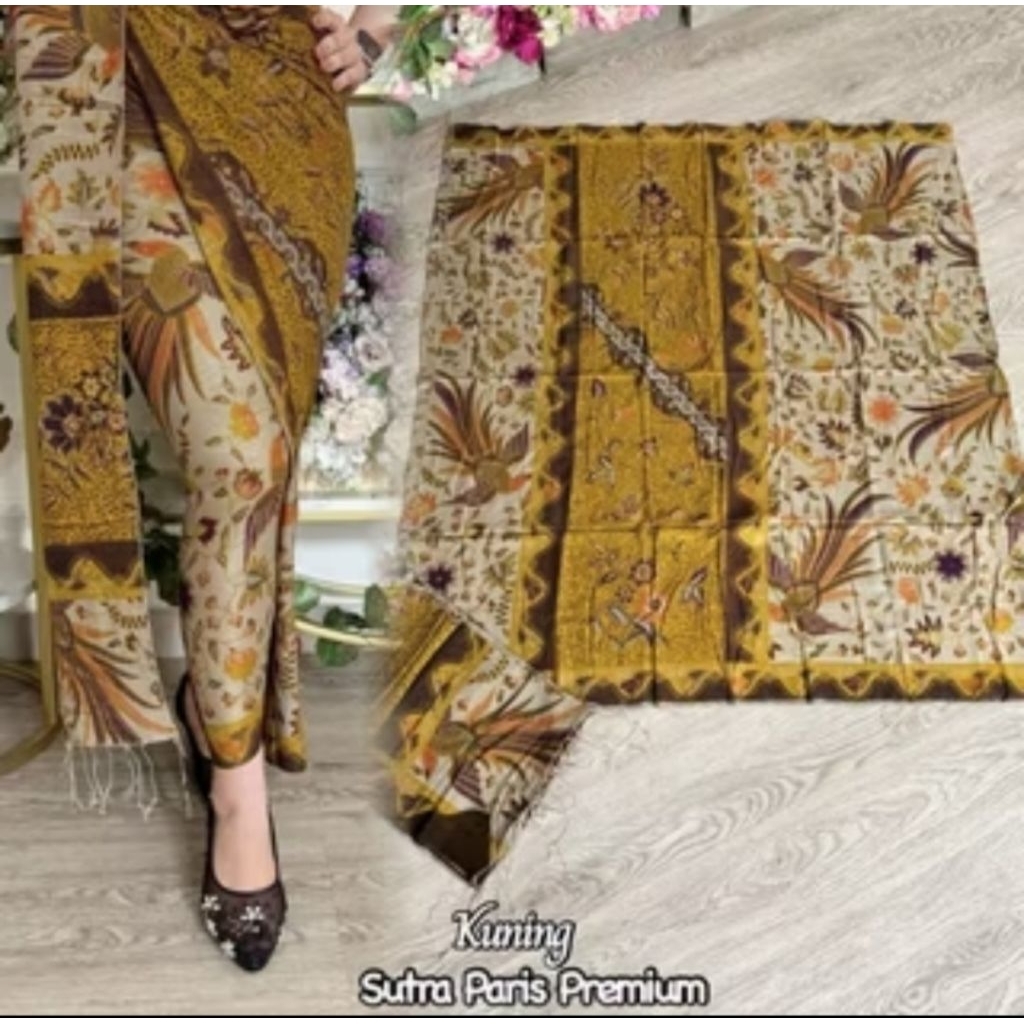 Kamen lembaran Sutra Paris set selendang murah Kamen wanita setelan kebaya Kamen rok Bali selendang