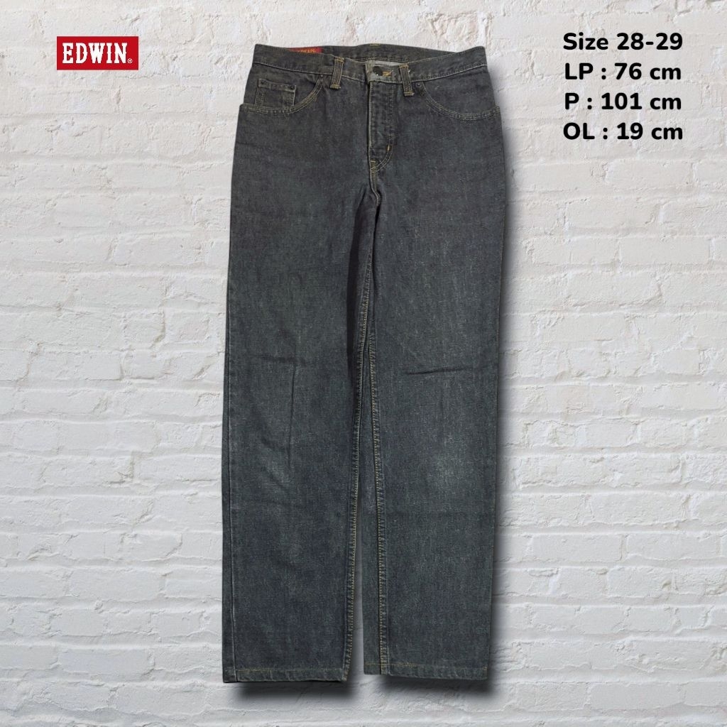 Size 29 Celana Panjang Longpants Jeans Edwin USA Dark Grey Washed Regular fit Original Second Prelov