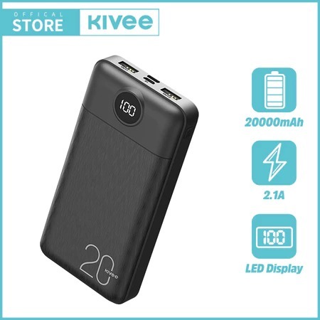 KIVEE Powerbank Fast charging mini Murah 20000 mAh Real Capacity Tipis ringan portabel Original