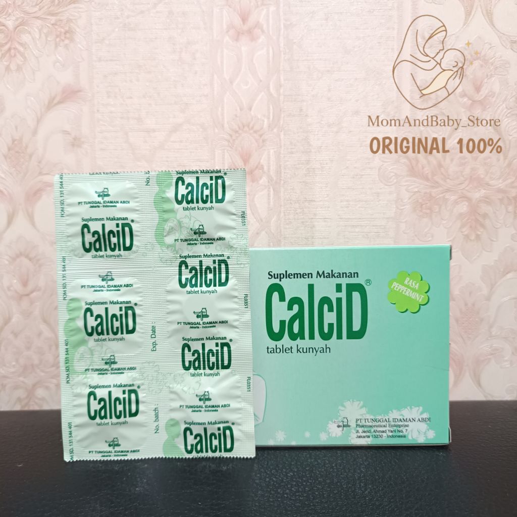 CALCID CALCI D Tablet Kunyah vitamin d3 untuk busui dan bumil. ORIGINAL 100%