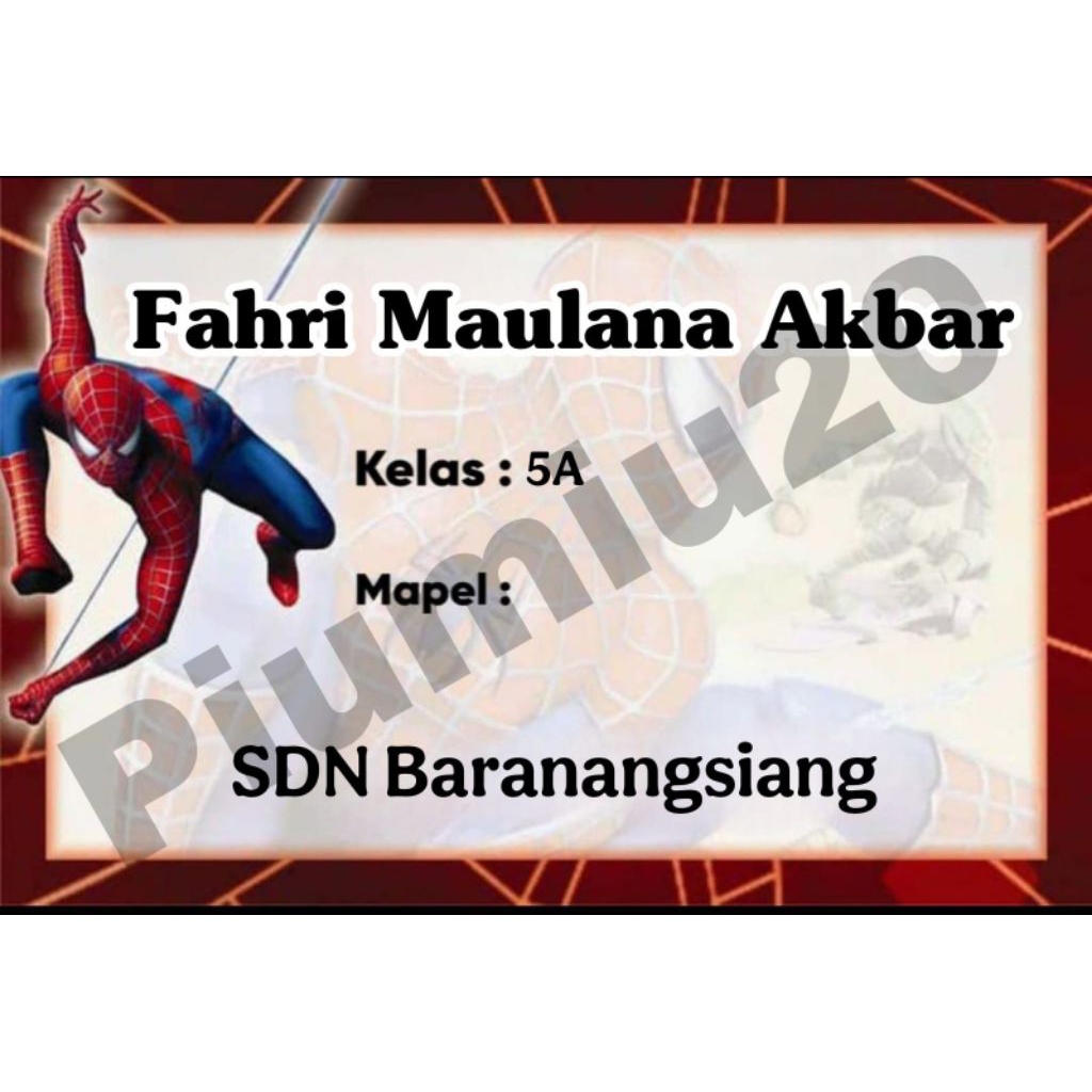 

STIKER LABEL BUKU SEKOLAH MOTIF SPIDERMAN 1