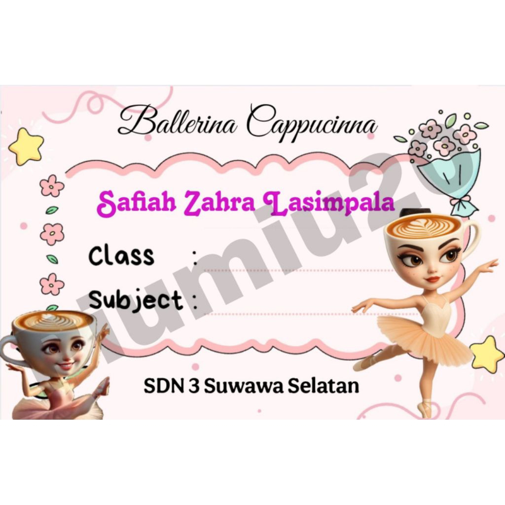 

LABEL BUKU SEKOLAH MOTIF BALLERINA CAPUCINNA 2 TINGGAL TEMPEL