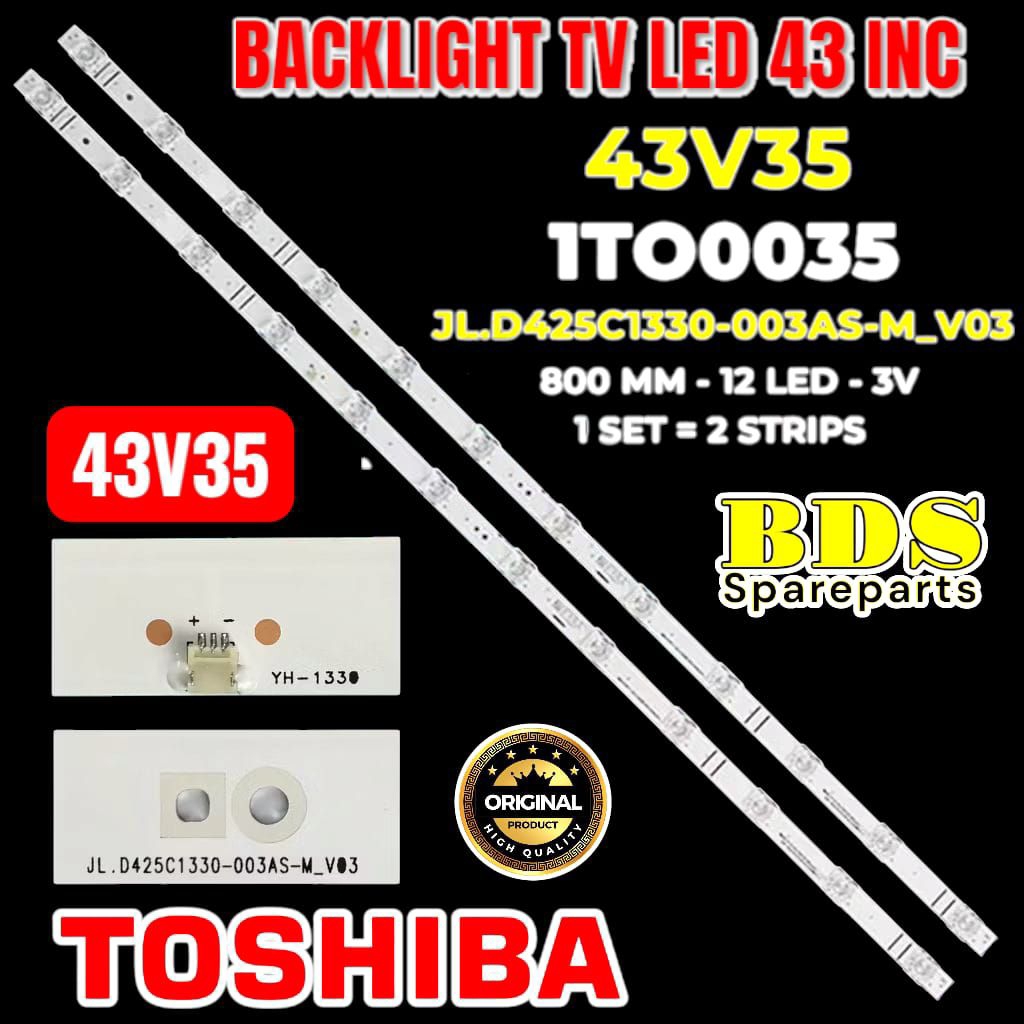 BACKLIGHT TV TOSHIBA 43 INC 43V3T 12 LED 3 VOLT