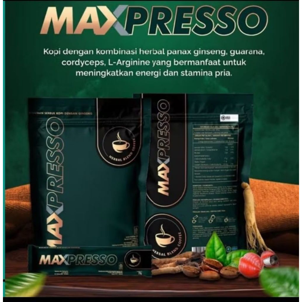 

Maxpresso Hwi Original 100% Kopi Ginseng 1 Pouch Isi 5 Sachet