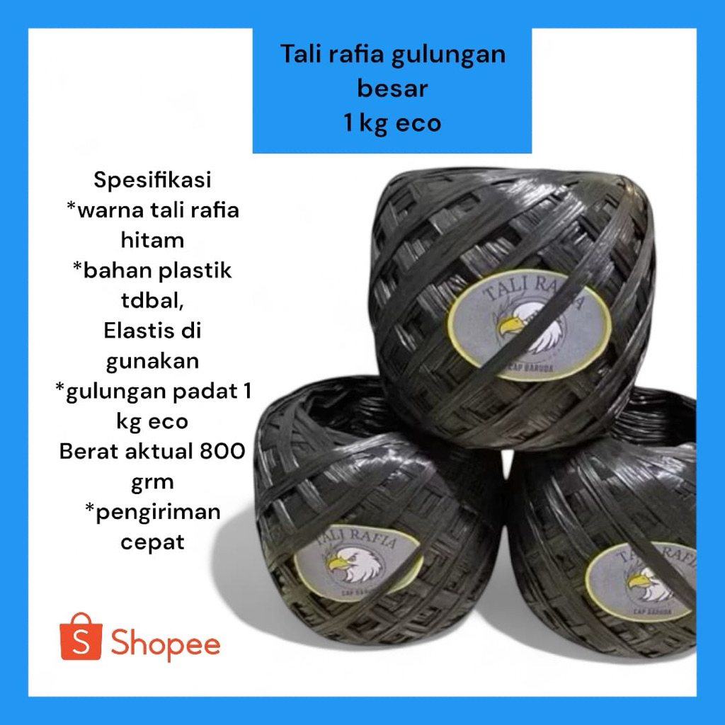 

tali rafia gulungan besar | tali rafia hitam 1 kg