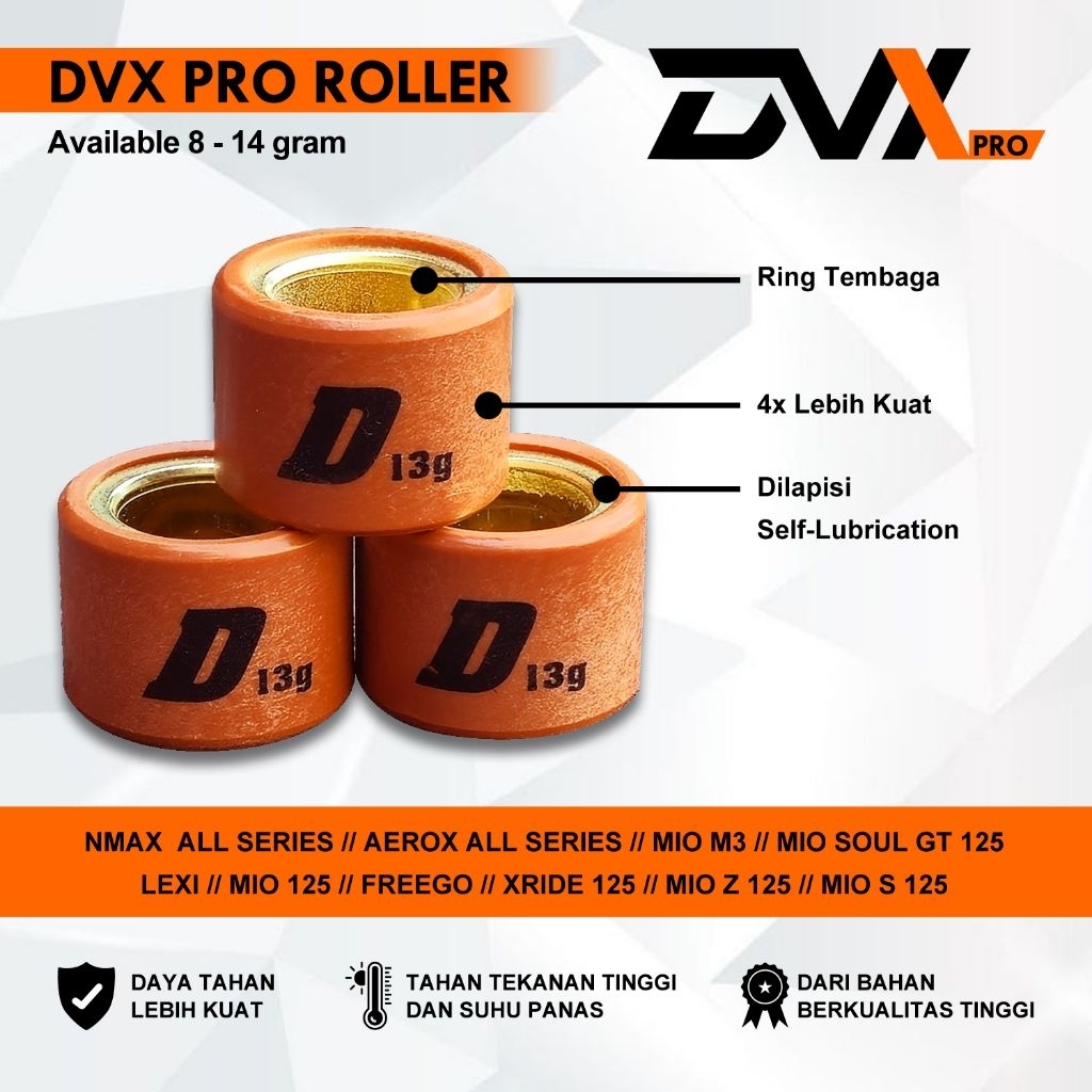 ROLLER DVX PRO NMAX AEROX LEXI MIO M3 MIO GEAR FINO 125  X RIDE 125 FREEGO FAZIO MIO S ORIGINAL DVX 